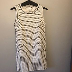 LOFT cream and white strapless dress